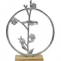 gjenstander Borddekorasjonsfjær, dekorativ ring fugl deco sølv H32,5cm