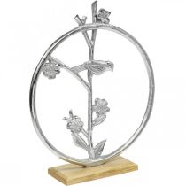 gjenstander Borddekorasjonsfjær, dekorativ ring fugl deco sølv H32,5cm