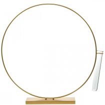 gjenstander Dekorativ ring med stativ og reagensrør Metallring Gylden Ø35cm