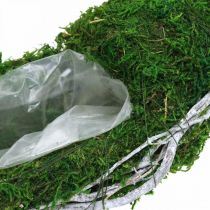 Moss kranseplantering med vinstokker og mosegrønn, hvit Ø35cm
