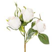 gjenstander Kunstig blomsterbukett med roser for stilig borddekorasjon, 31 cm, 3 stk.