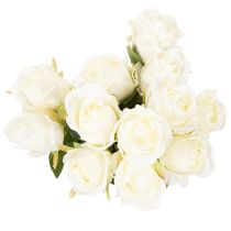 gjenstander Kunstig roseblomst, lang stilk, til vase, 62 cm, 12 stk.
