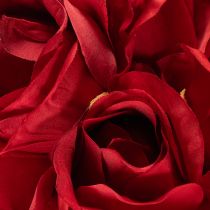 gjenstander Kunstig rose med lang stilk, rød kunstig blomst, 62 cm, 12 stk.