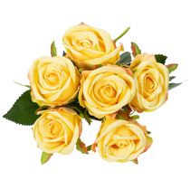 gjenstander Rosebukett blomsteroppsats for elegant dekorasjon i stuen 44 cm 6 stk