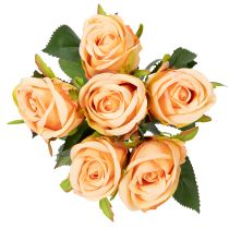 gjenstander Kunstig rosebukett med realistisk utseende, langvarig, til bryllupsdekorasjon, 44 cm, 6 stk.