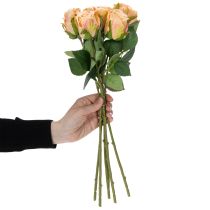 gjenstander Kunstig rosebukett med realistisk utseende, langvarig, til bryllupsdekorasjon, 44 cm, 6 stk.