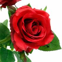 Røde rose kunstige roser silkeblomster 3stk