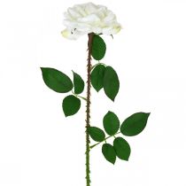 Hvit Rose Fake Rose på Stengel Silke Blomst Kunstig Rose L72cm Ø13cm