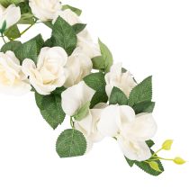 gjenstander Kunstig rosegirlander med hvite blomster til dekorasjon, 170 cm