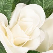 gjenstander Kunstig rosegirlander med hvite blomster til dekorasjon, 170 cm
