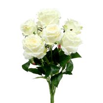 Rose bukett hvit, krem 55cm