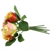 gjenstander Oransje rosebukett Ø17cm L25cm kunstige blomsterdekorasjon høstbryllupsborddekorasjon