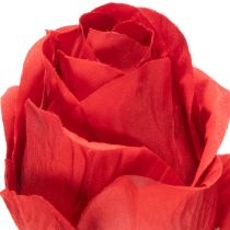 gjenstander Rosegren silkeblomst kunstig rose rød 72 cm 3 stk