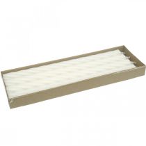 gjenstander Rustikke stearinlys, pinnelys, ensfarget hvit, 350/28 mm, 4 stk.