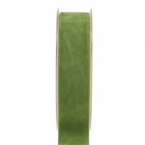 Fløyelsbånd grønt 25mm 7m