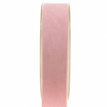 Fløyelsbånd rosa 25mm 7m