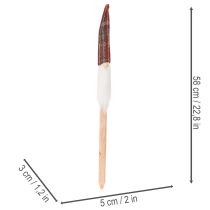 gjenstander Julenissepyntepiker, julenissen med filthatt, 58 cm, 6 stk.