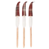 gjenstander Julenissepyntepiker, julenissen med filthatt, 58 cm, 6 stk.