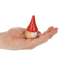 gjenstander Mini-gnomfigur fluesopp borddekorasjon 10 cm 6 stk