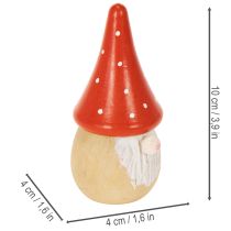 gjenstander Mini-gnomfigur fluesopp borddekorasjon 10 cm 6 stk