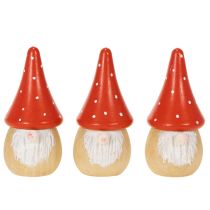 gjenstander Mini-gnomfigur fluesopp borddekorasjon 10 cm 6 stk