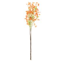gjenstander Kunstig blomst orkidegren oransje filigran romdekorasjon 110 cm 3 stk