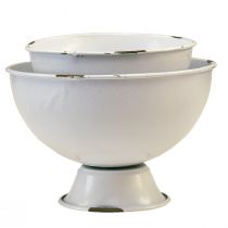 gjenstander Koppskål dekorativ kopp hvit rust Ø15cm H10cm sett med 2 stk