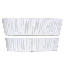 gjenstander Oval metallskål i hvit sølv 32,5cm/37cm sett med 2 stk