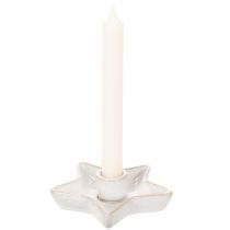 gjenstander Keramisk stjernelysestake, hvit, for spisslys, 12 cm, 2 stk.