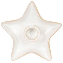 gjenstander Keramisk stjernelysestake, hvit, for spisslys, 12 cm, 2 stk.