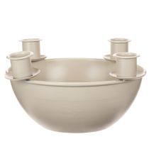 gjenstander Lysestake med 4 holdere, moderne adventskrans, beige, 15 cm