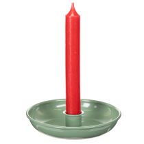 gjenstander Grønn metalllysestake, dekorativ, for spisslys, 13 cm
