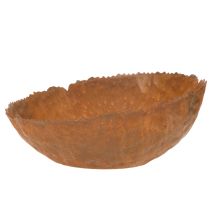 gjenstander Rund metallskål med rusteffekt, teksturert overflate, 20 cm
