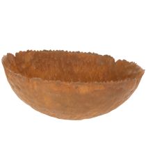 gjenstander Rund metallskål med rusteffekt, teksturert overflate, 20 cm