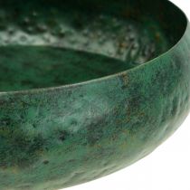 Dekorativ skål grønn antikk Dekorativ skål metall Ø25,5cm H6cm
