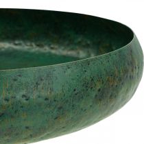 Dekorativ skål grønn antikk Dekorativ skål metall Ø32cm H7cm