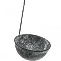 Dekorativ sparkel metall, dekorativ skål for oppheng Grå Ø13cm