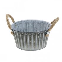 gjenstander Planteskål, metallskål med håndtak, dekorativ skål for planting Ø18cm