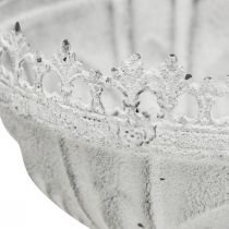 Koppskål metall hvit dekorativ skål antikk utseende Ø15,5cm
