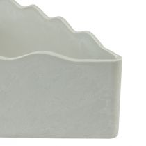 gjenstander Skål plast hjerteplanteskål hvit grå 21×14,5×5,5cm