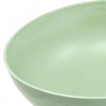 gjenstander Dekorativ skål grønn pastell plast bordpynt fjær Ø20cm