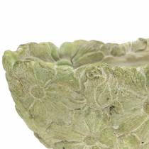 Planteskål oval grønn 22 × 11,5cm H10cm