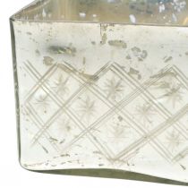 gjenstander Glasskrukke med lokk shabby glass dekorasjon champagne 14×14×14,5cm