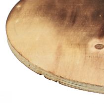 gjenstander Dekorativ treskive med flammer og rustikk kryssfiner Ø24cm