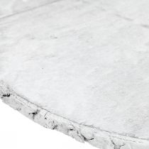 gjenstander Dekorativ treskive med bark hvit coaster kryssfiner Ø20cm