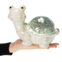 gjenstander Keramisk skilpaddefigur som blikkfang i stuen, dekorativ figur, 22 cm