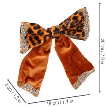 gjenstander Dekorativ sløyfe med dyreprint leopardmønster 20 cm 3 stk