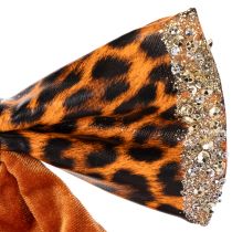 gjenstander Dekorativ sløyfe med dyreprint leopardmønster 20 cm 3 stk