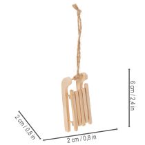 gjenstander Dekorativ slede til å henge på juletreet, 6 cm, 6 stk.