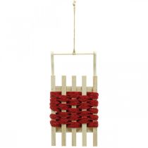 gjenstander Dekorativ slede juleslede i tre L30×B14,5×H9,5cm